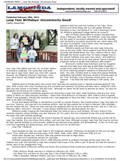 LAMORINDA WEEKLY | Leap Year Birthdays: Uncommonly Good!