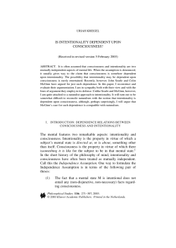 IS INTENTIONALITY DEPENDENT UPON