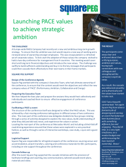Launching PACE values to achieve strategic ambition