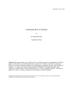 Continuing Wars of Attrition