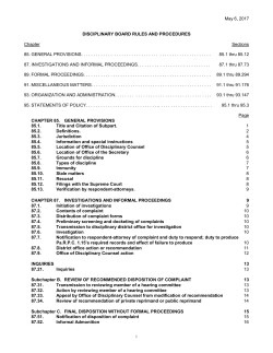The Rules of the Disciplinary Board