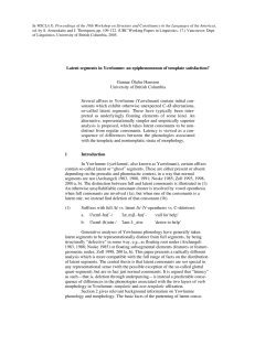 Latent segments in Yowlumne - UBC Linguistics