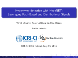 Integrated Pattern-Based and Distributional Learning of - ICRI-CI