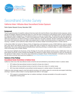 Secondhand Smoke Survey: Summary of Key Findings