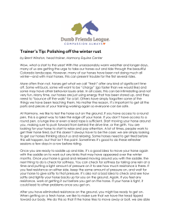 Trainer`s Tip: Polishing off the winter rust