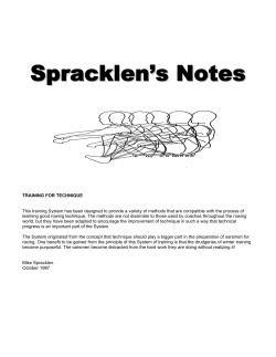 Spracklen`s Notes - Old Lyme Rowing Association