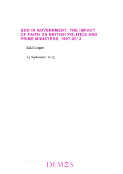 god in government: the impact of faith on british politics and