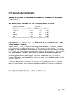2016 Salary Guidelines