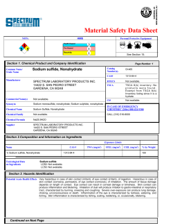 Material Safety Data Sheet