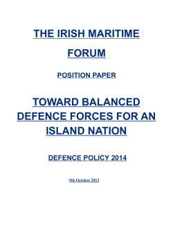 THE IRISH MARITIME FORUM TOWARD BALANCED DEFENCE