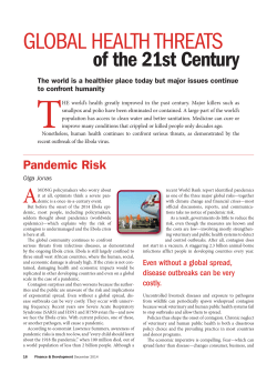 GLOBAL HEALTH THREATS of the 21st Century