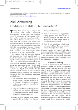 Children are still fit, but not active!