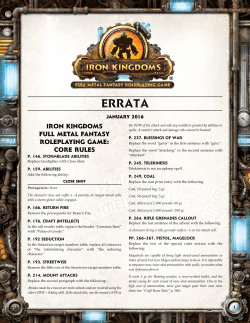 Errata 2016 - Privateer Press