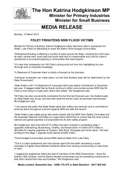 Foley frightens NSW flood victims