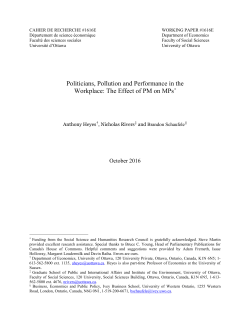 Politicians, Pollution and Performance in the Workplace