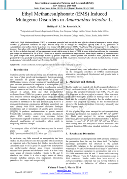 (EMS) Induced Mutagenic Disorders in Amaranthus tricolor L.