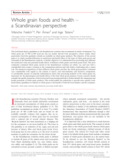 Whole grain foods and health Б a Scandinavian