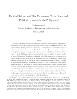 Term Limits and Political Dynasties in the Philippines