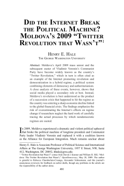 did the internet break the political machine? moldova`s 2009 &ldquo;twitter