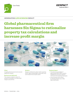 Global pharmaceutical firm harnesses Six Sigma to rationalize