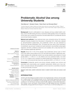 Problematic Alcohol Use among University Students