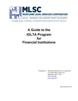 A Guide to the IOLTA Program for Financial Institutions