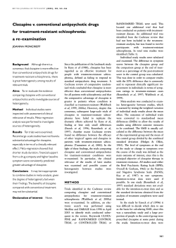 Clozapine v. conventional antipsychotic drugs for treatment