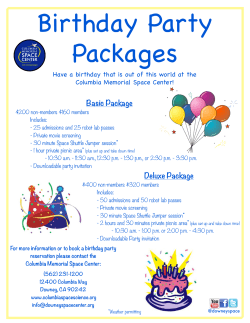 Birthday Party Packages - Columbia Memorial Space Center