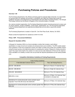 Purchasing Policies and Procedures