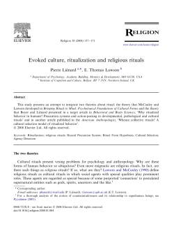 Evoked culture, ritualization and religious rituals