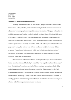 Alicia Haller LAW 461 Final Paper Spring 2010 Tracking: An