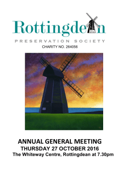 ANNUAL GENERAL MEETING - The Rottingdean Preservation