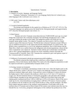 Questionnaire: Tasmania 1. Description 1.1 Name(s) of society