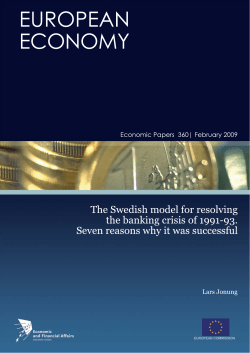The Swedish model for resolving the banking crisis of 1991