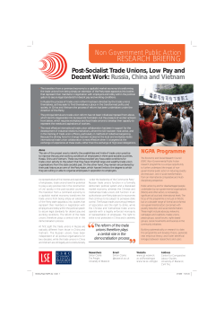 Post-Socialist Trade Unions, Low Pay and Decent Work