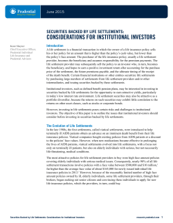 Securities Backed by Life Settlements