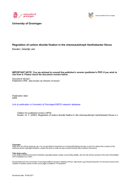University of Groningen Regulation of carbon dioxide fixation