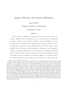 Impure Altruism and Impure Selfishness