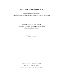 INTER-AMERICAN DEVELOPMENT BANK REGIONAL POLICY