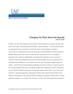 Changing My Mind about the Boycott