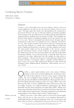 Contesting Beirut`s Frontiers - American University of Beirut