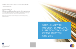 Initial Review of the Greater Mekong Subregion Transport Sector