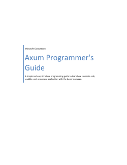 Axum Programmer`s Guide - Microsoft Center