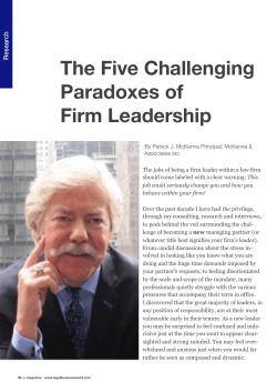 The Five Challenging Paradoxes of Firm Leadership