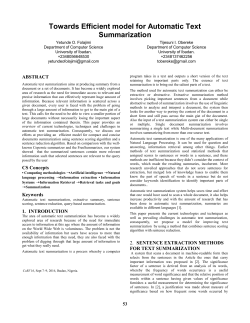Towards Efficient model for Automatic Text - CEUR