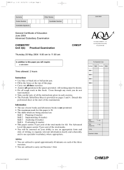 AQA GCE Question Paper June 2004