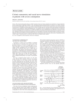 Colonic manometry and sacral nerve stimulation