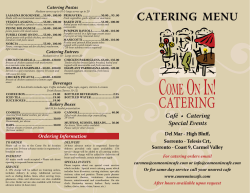 Daily Catering Menu