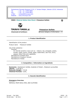 MSDS Potassium Sulfate