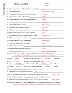 quiz Lesson 1 - Memoria Press
